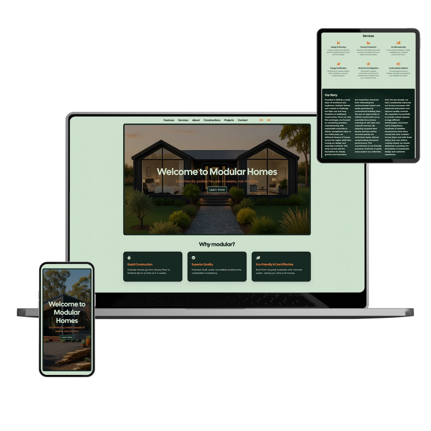 Construction website light theme